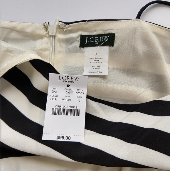 J Crew cream and black striped dress size 0 - Picture 3 of 8